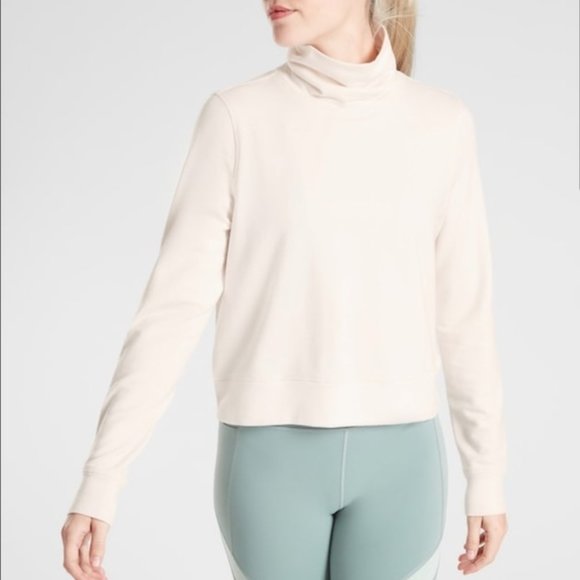[Athleta] Cropped Funnel Neck Sweatshirt in Nirvana Small - Picture 1 of 10